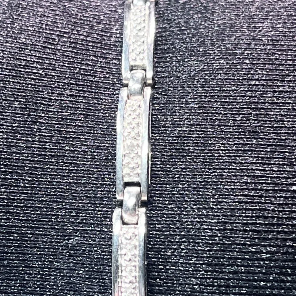 Banter Piercing Pagoda STERLING SILVER 925 Tennis Bracelet Linked Panel No Stone